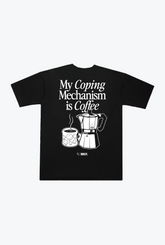 P/C x Smiley: My Coping Mechanism is Coffee Heavyweight T-Shirt - Black