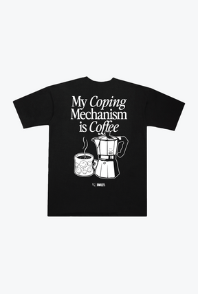 P/C x Smiley: My Coping Mechanism is Coffee Heavyweight T-Shirt - Black
