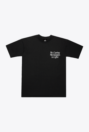P/C x Smiley: My Coping Mechanism is Coffee Heavyweight T-Shirt - Black