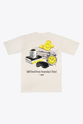 P/C x Smiley: Still Tired from Yesterday's Tired Heavyweight T-Shirt - Ivory