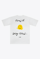 P/C x Smiley: Tired of Being Tired Heavyweight T-Shirt - White
