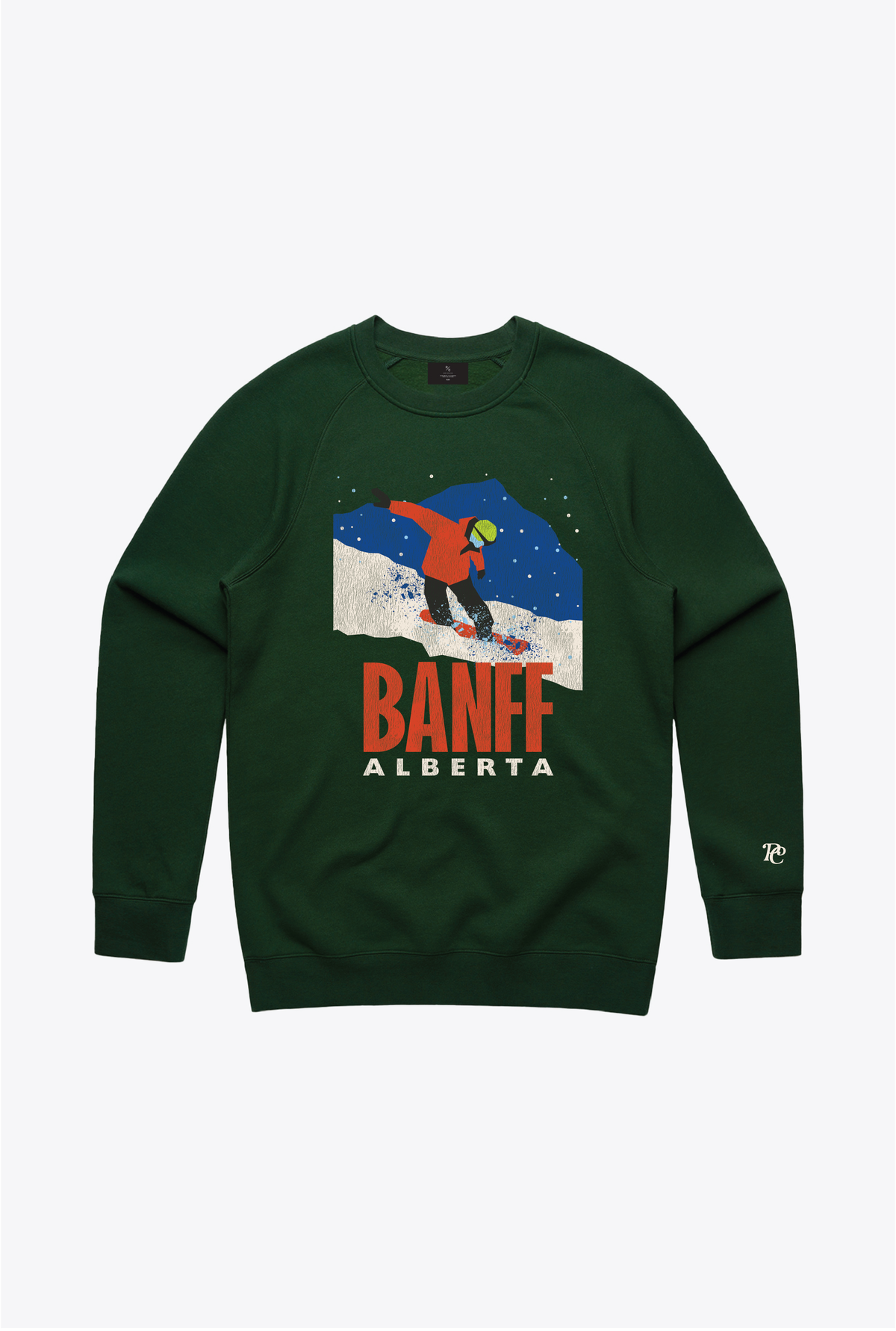 Banff Winter Escape Crewneck - Forest Green