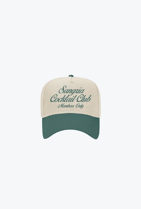 Sangria Cocktail Club A-Frame Cap - Forest Green/White