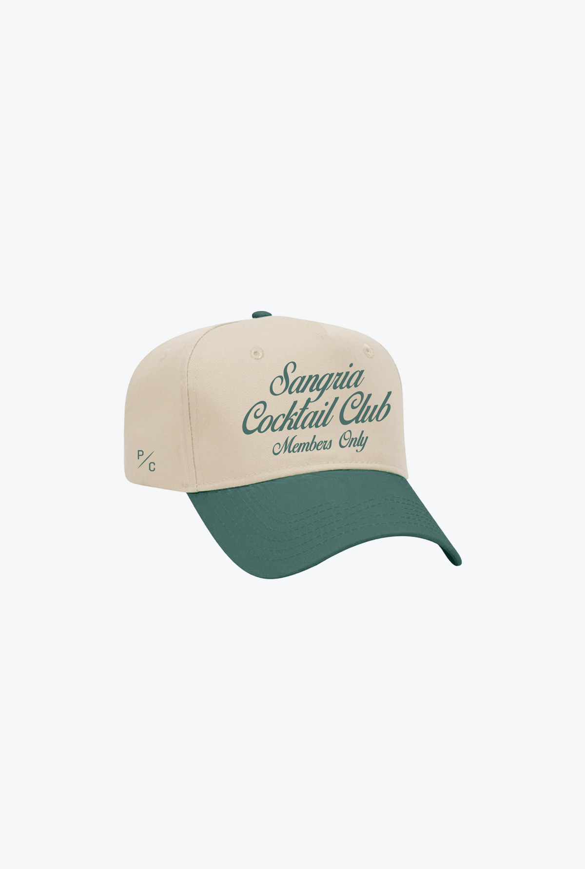 Sangria Cocktail Club A-Frame Cap - Forest Green/White