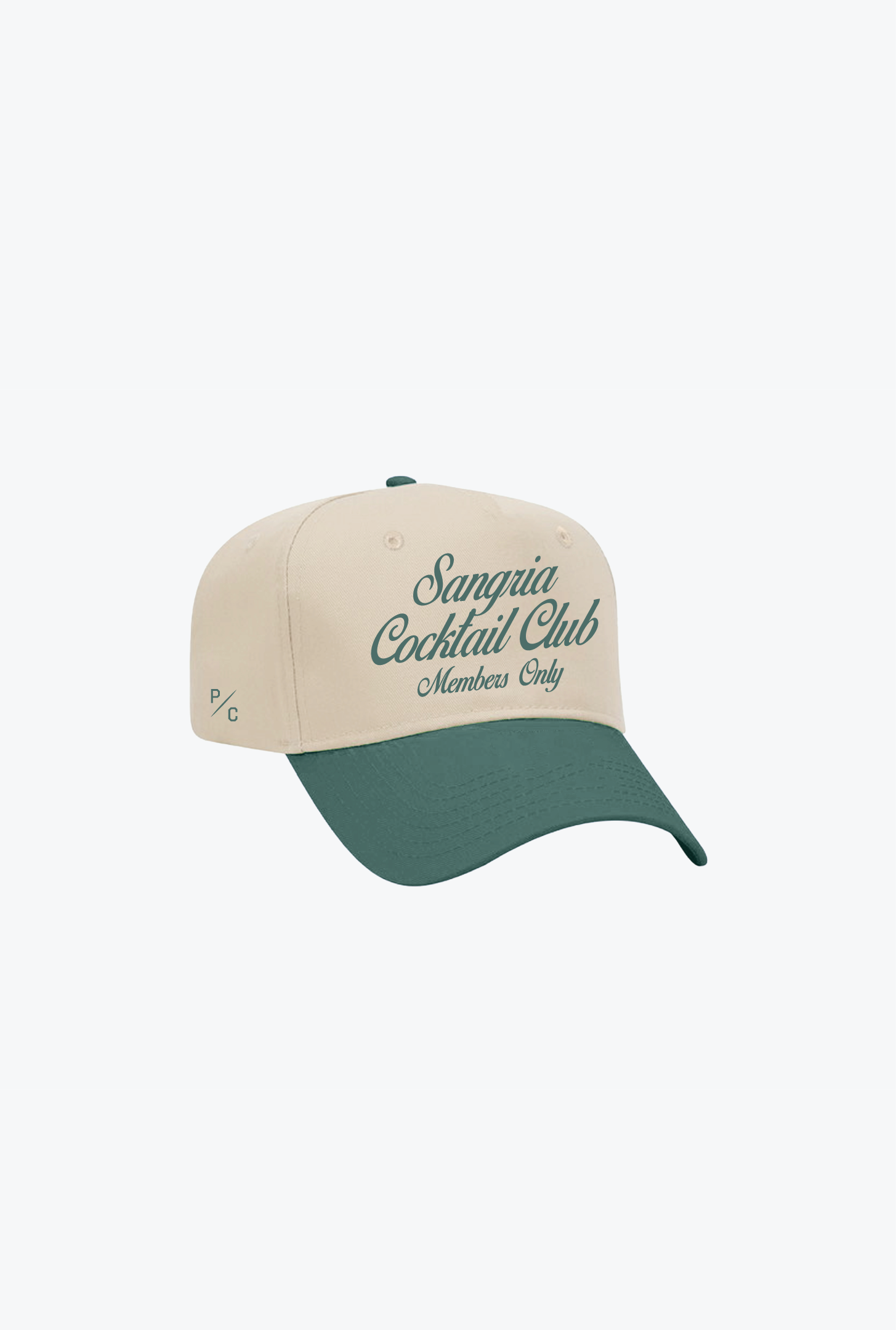 Sangria Cocktail Club A-Frame Cap - Forest Green/White