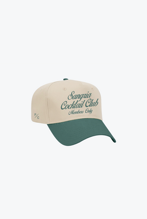 Sangria Cocktail Club A-Frame Cap - Forest Green/White