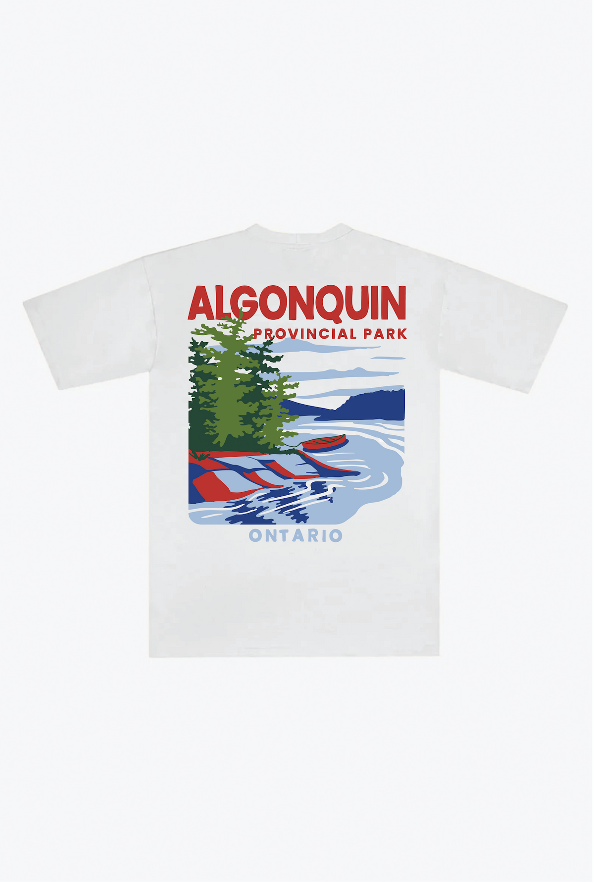 Schweres T-Shirt des Algonquin Provincial Parks – Weiß