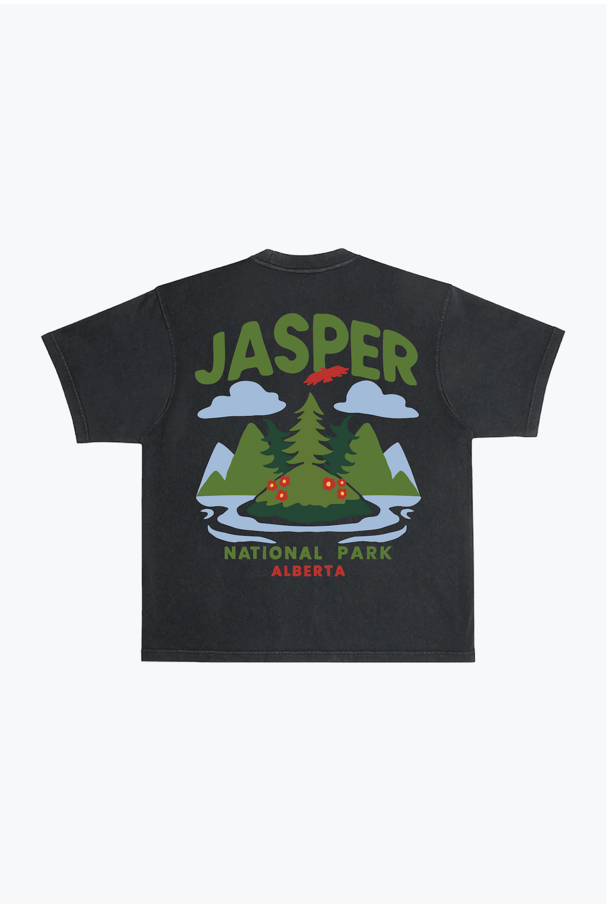 Jasper Nationalpark Schweres, stückgefärbtes T-Shirt - Schwarz