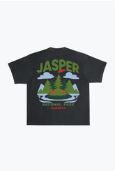 Jasper Nationalpark Schweres, stückgefärbtes T-Shirt - Schwarz