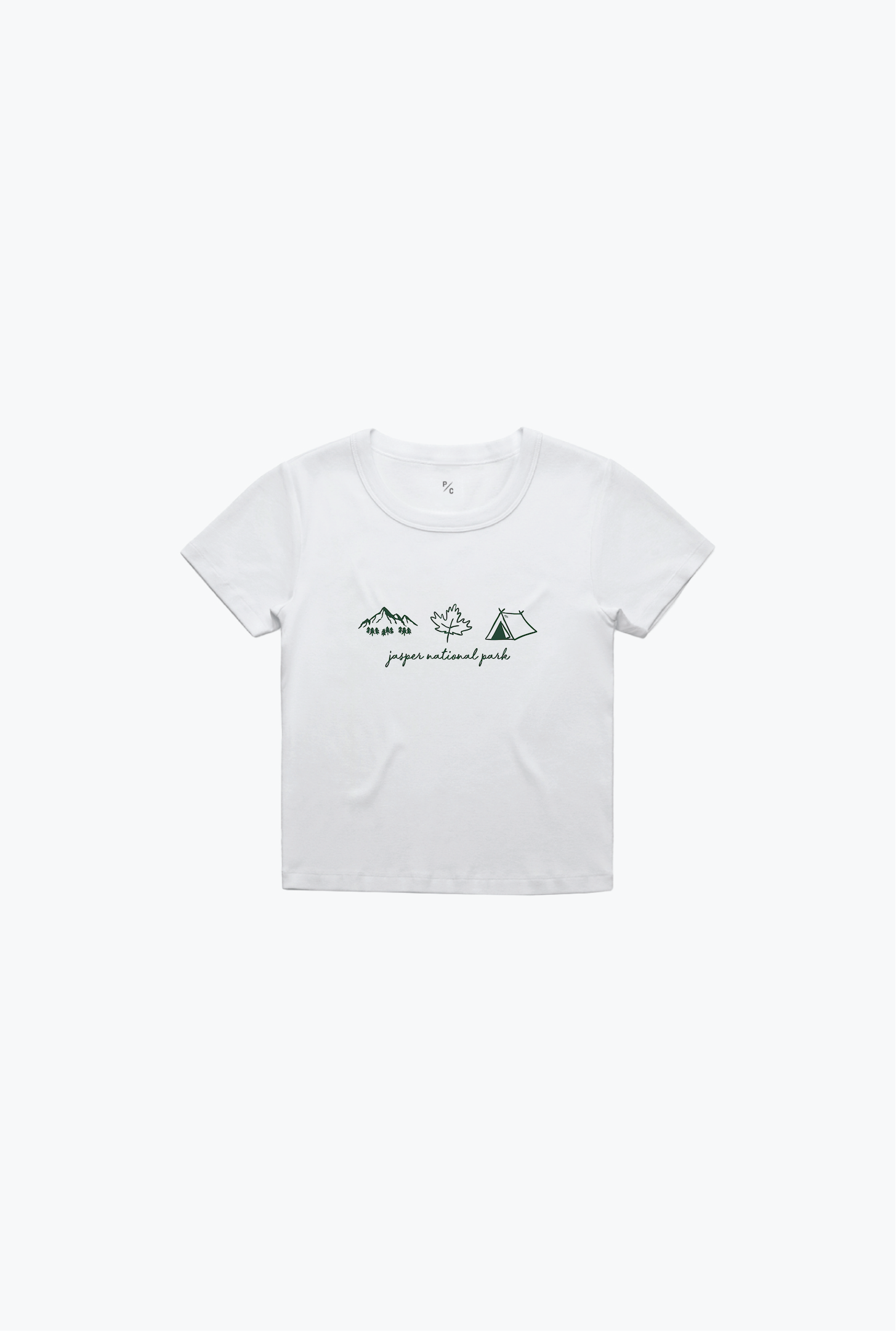Jasper National Park Baby Tee - White