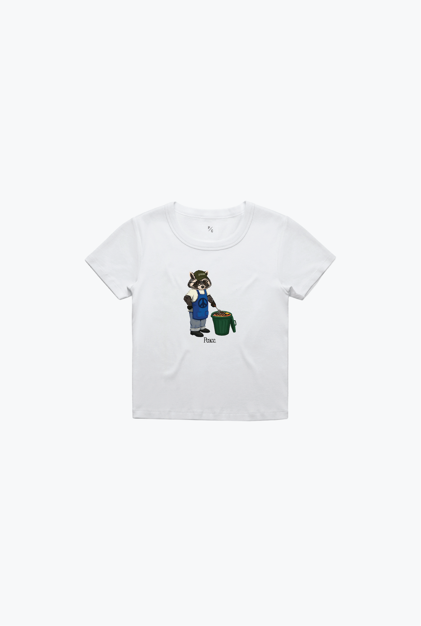 Vacances d'été Trash Teddy : T-shirt bébé ours en peluche barbecue - Blanc