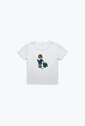 Vacances d'été Trash Teddy : T-shirt bébé ours en peluche barbecue - Blanc