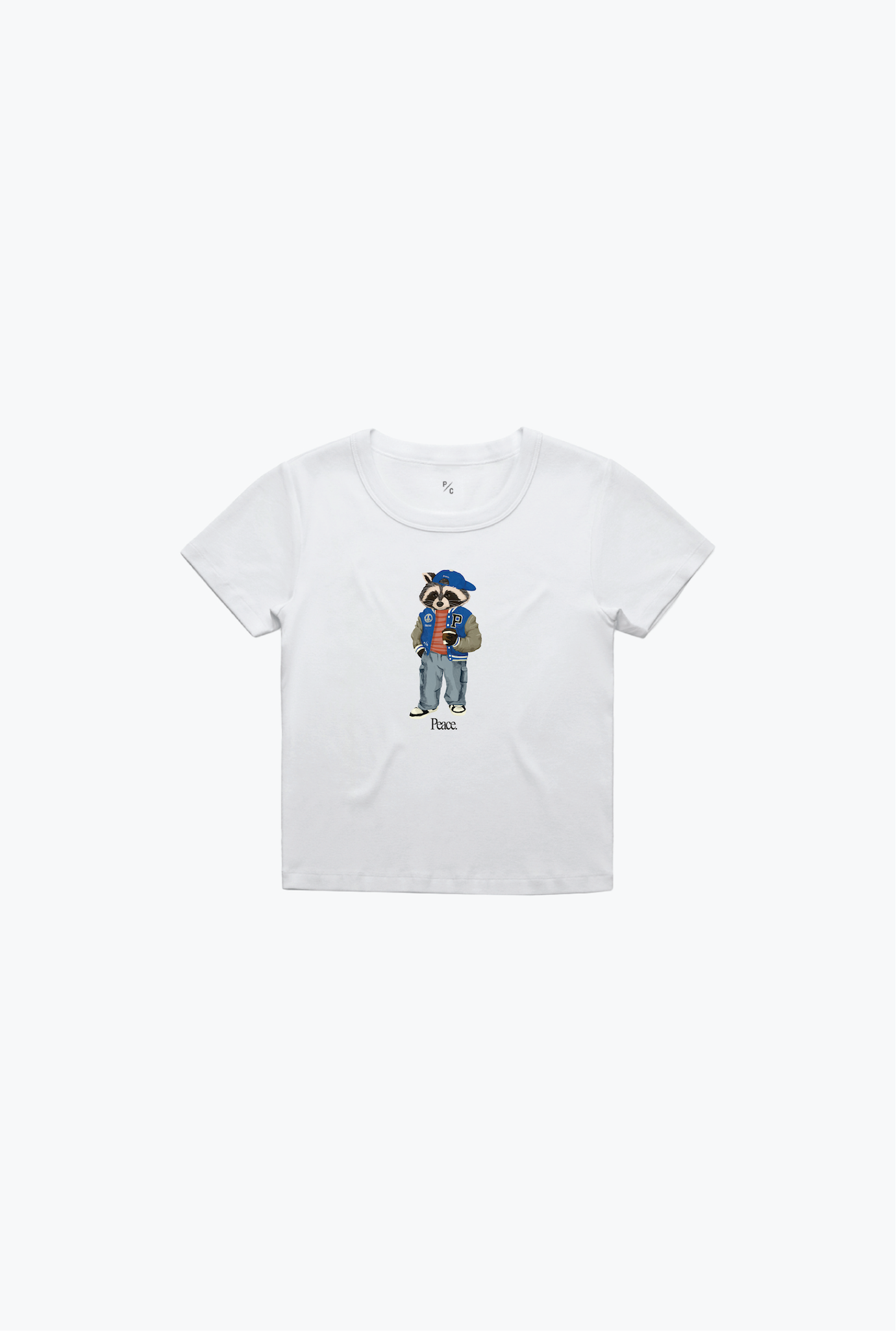 Trash Teddy Summer Vacation: Fashion Teddy Baby Tee - White