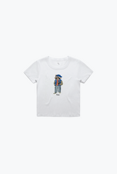 Trash Teddy Summer Vacation: Fashion Teddy Baby Tee - White
