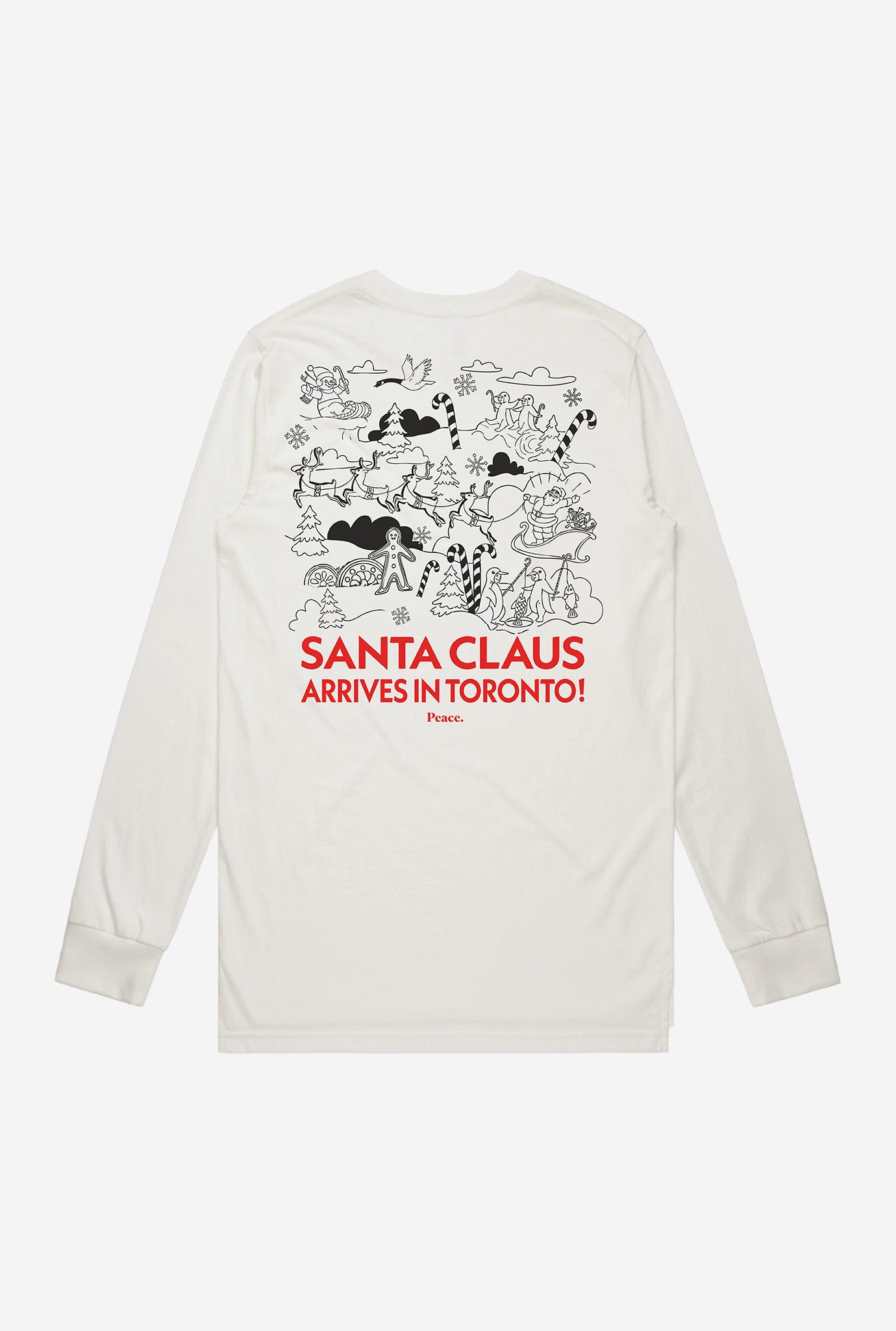 Santa Claus Arrives in Toronto Longsleeve T-Shirt - Ivory
