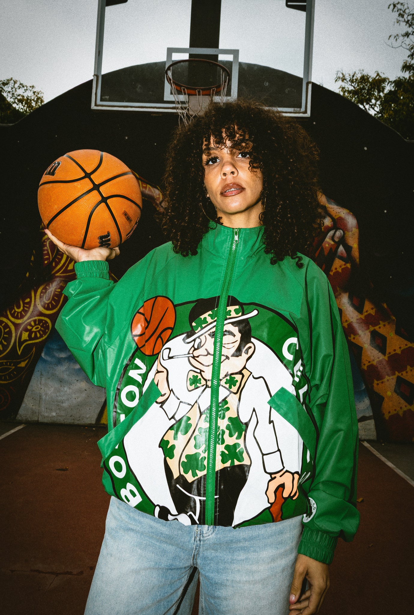 Boston Celtics AOP Windbreaker Jacket - Green