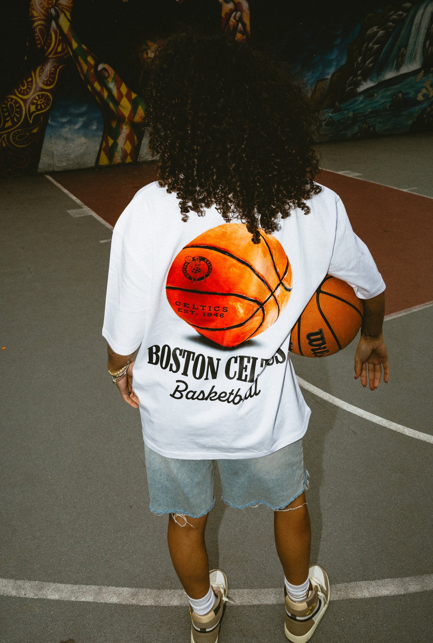 Boston Celtics Fanleisure Heavyweight T-Shirt - White