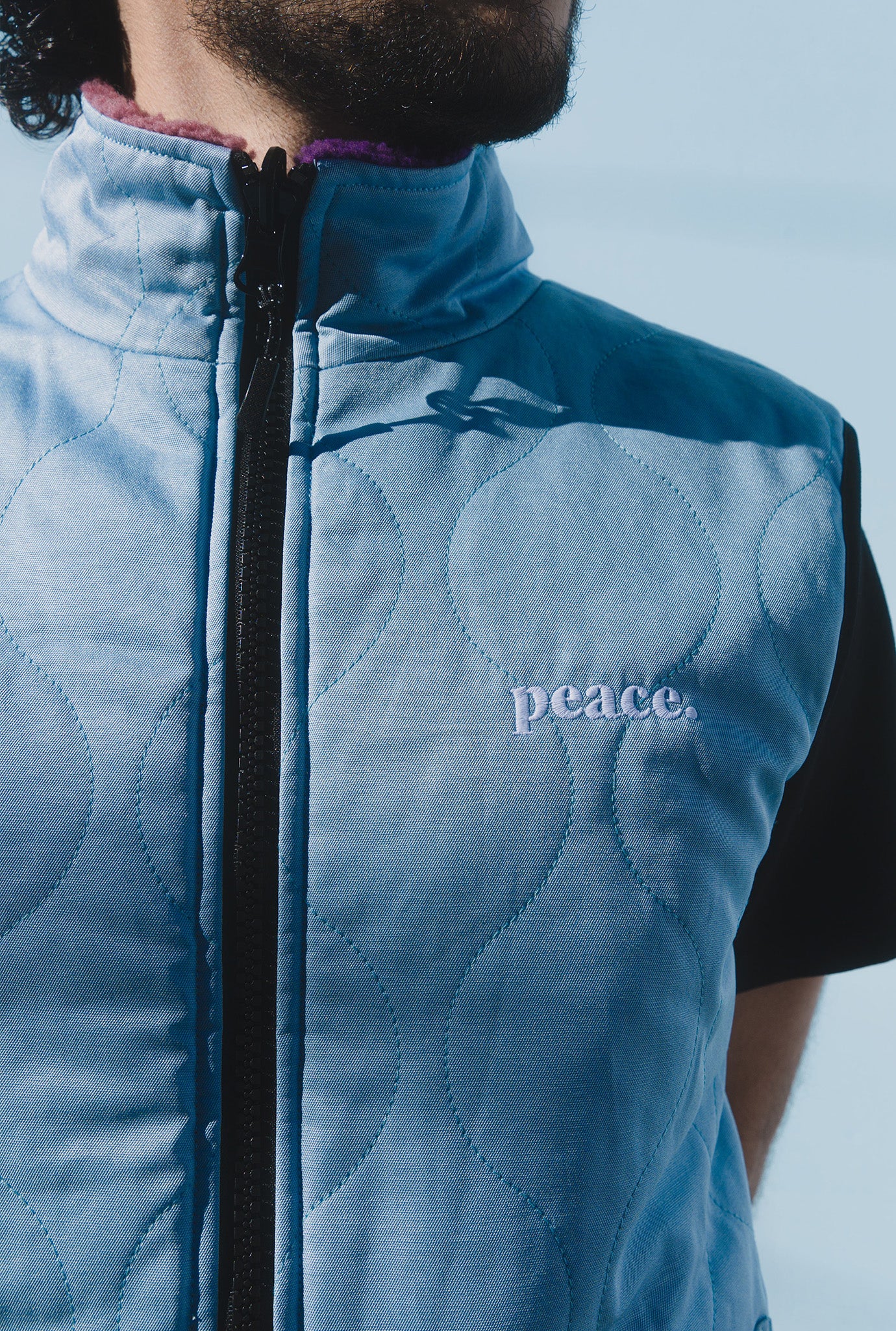 Peace Basics Reversible Quilted Vest - Aurora