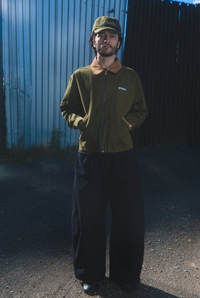 Peace Basics Corduroy Work Jacket - Olive