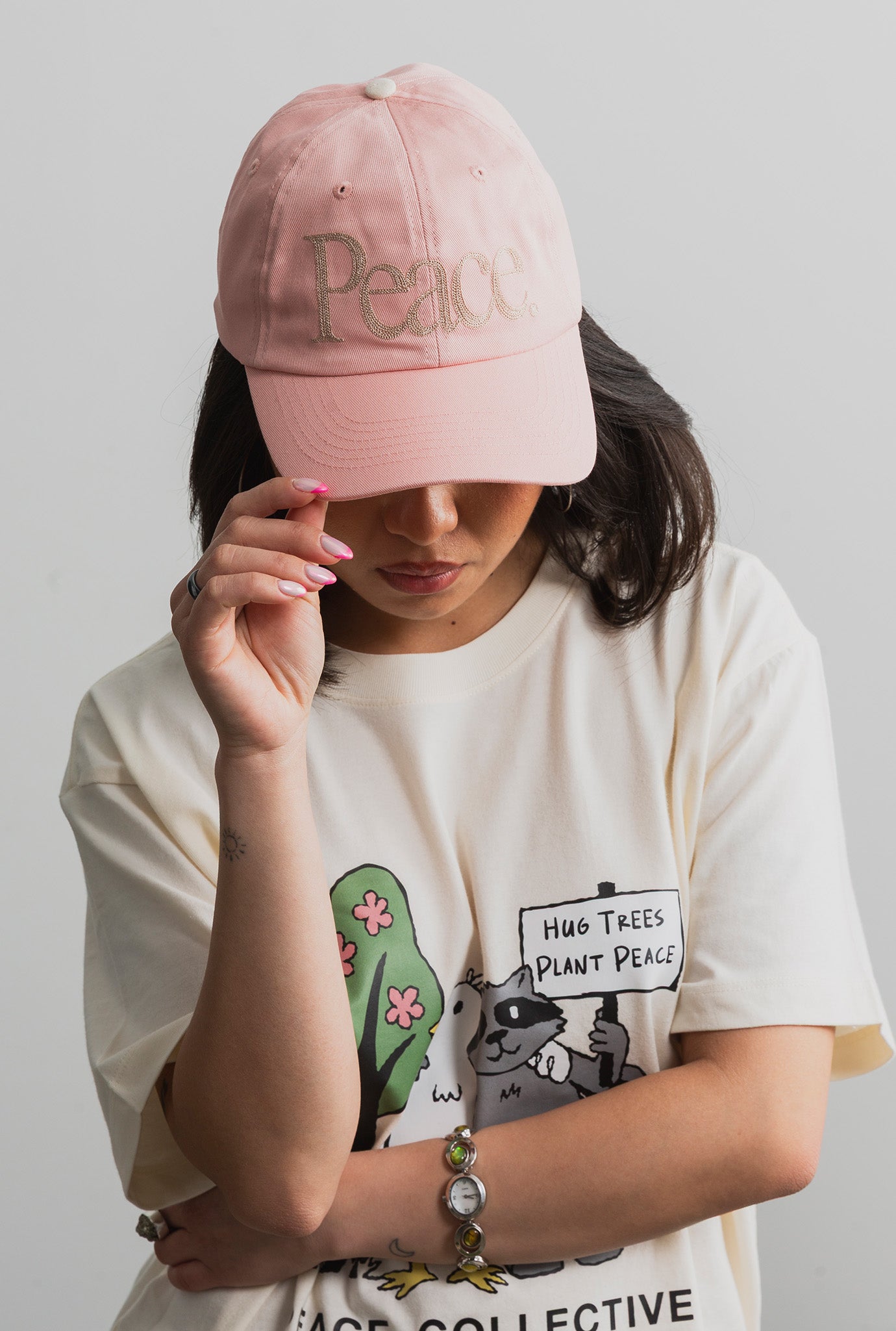 Peace Pigment Dye Dad Cap - Terra Cotta