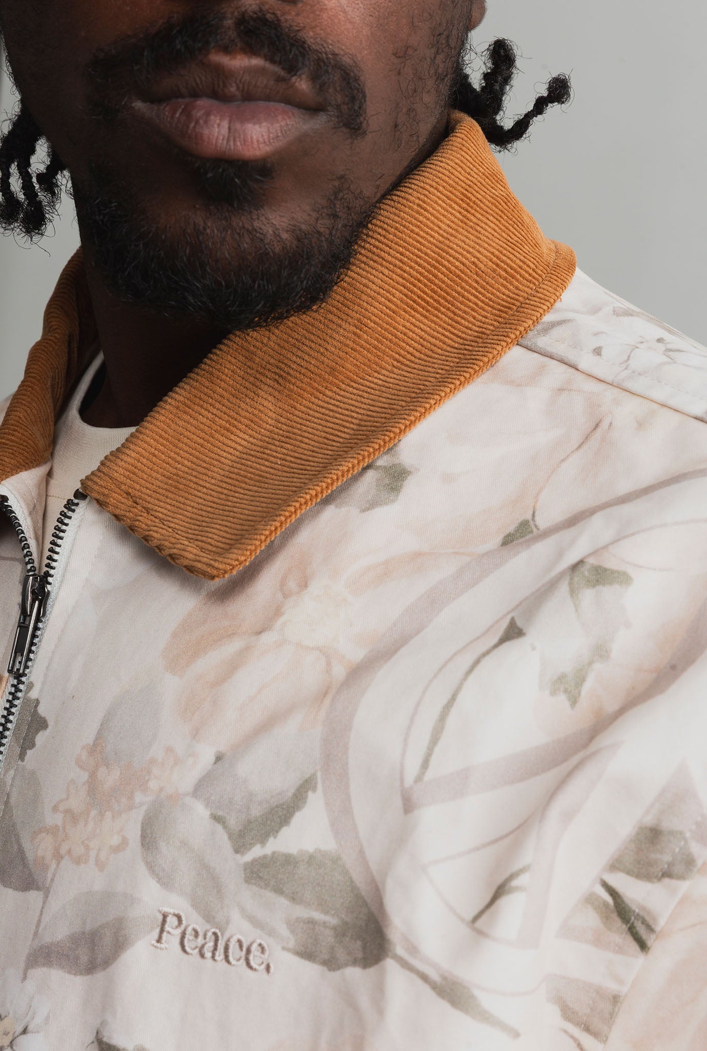 Peace Corduroy Work Jacket - Floral