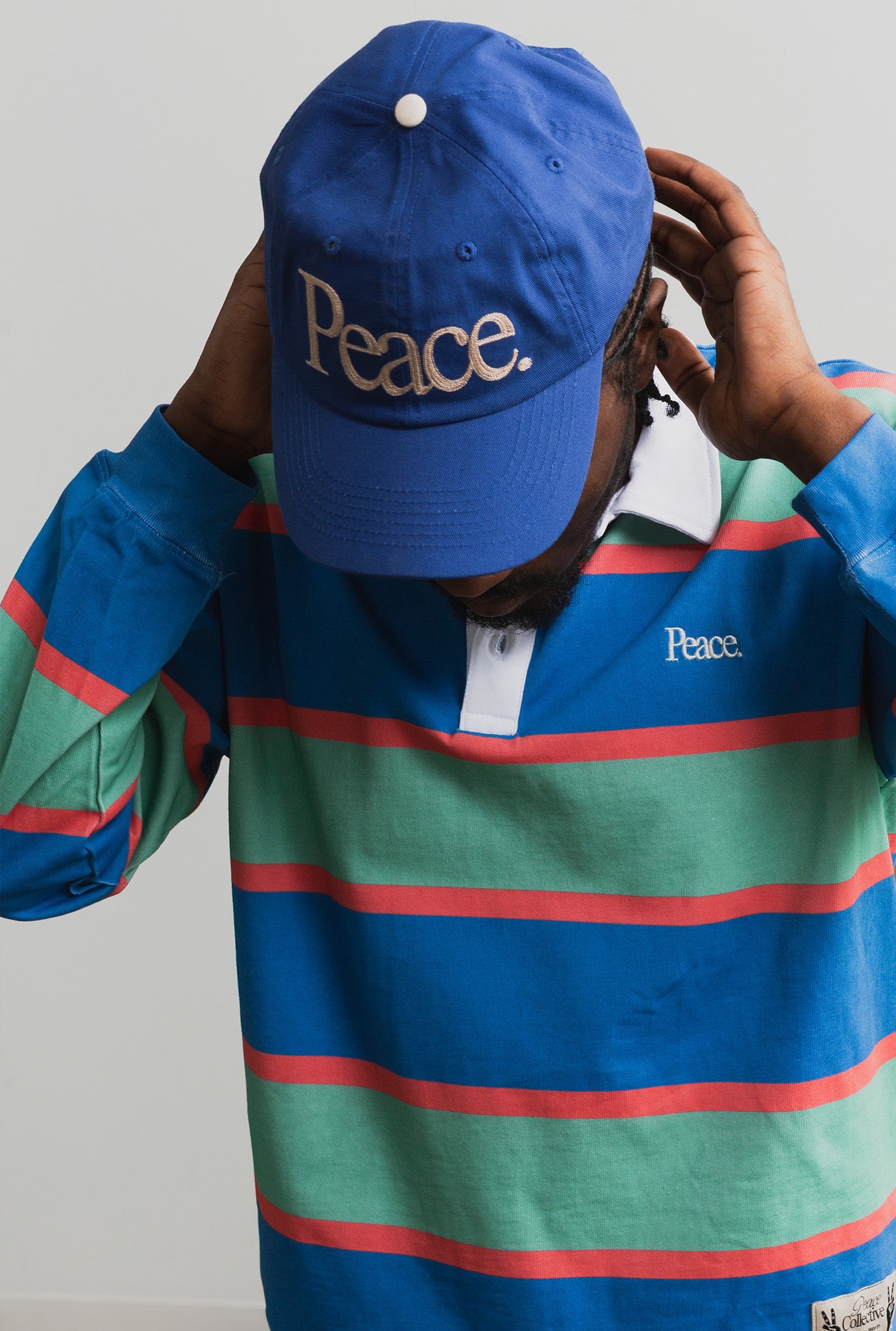 Peace Pigment Dye Dad Cap - Navy