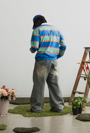 Peace Striped Rugby - Navy / Green