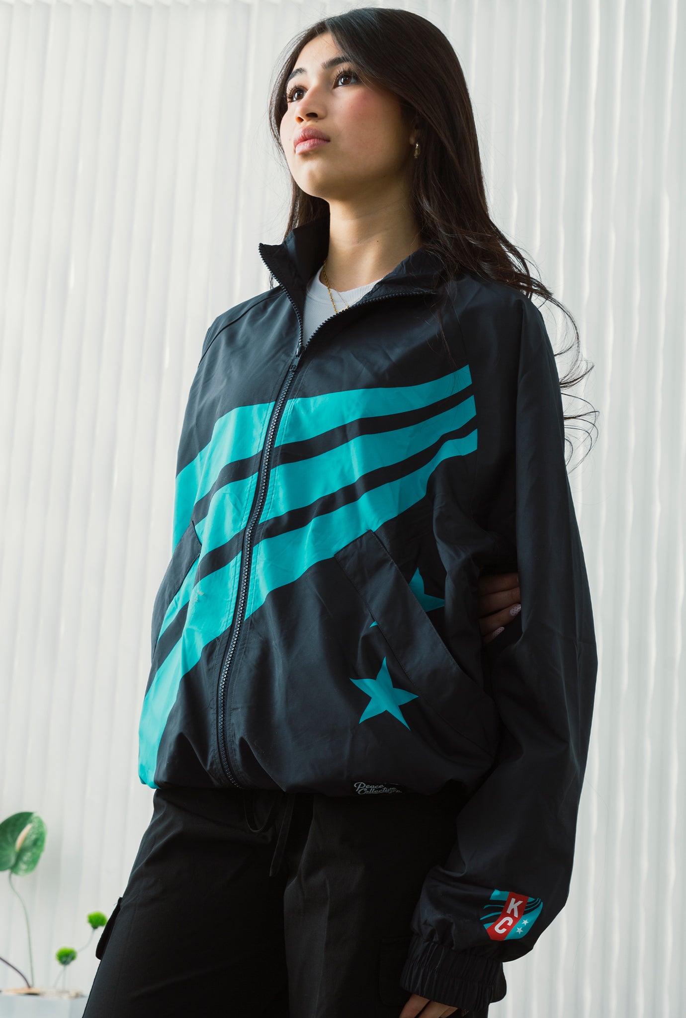 Veste coupe-vent Kansas City Current Emblem - Storm / Turquoise