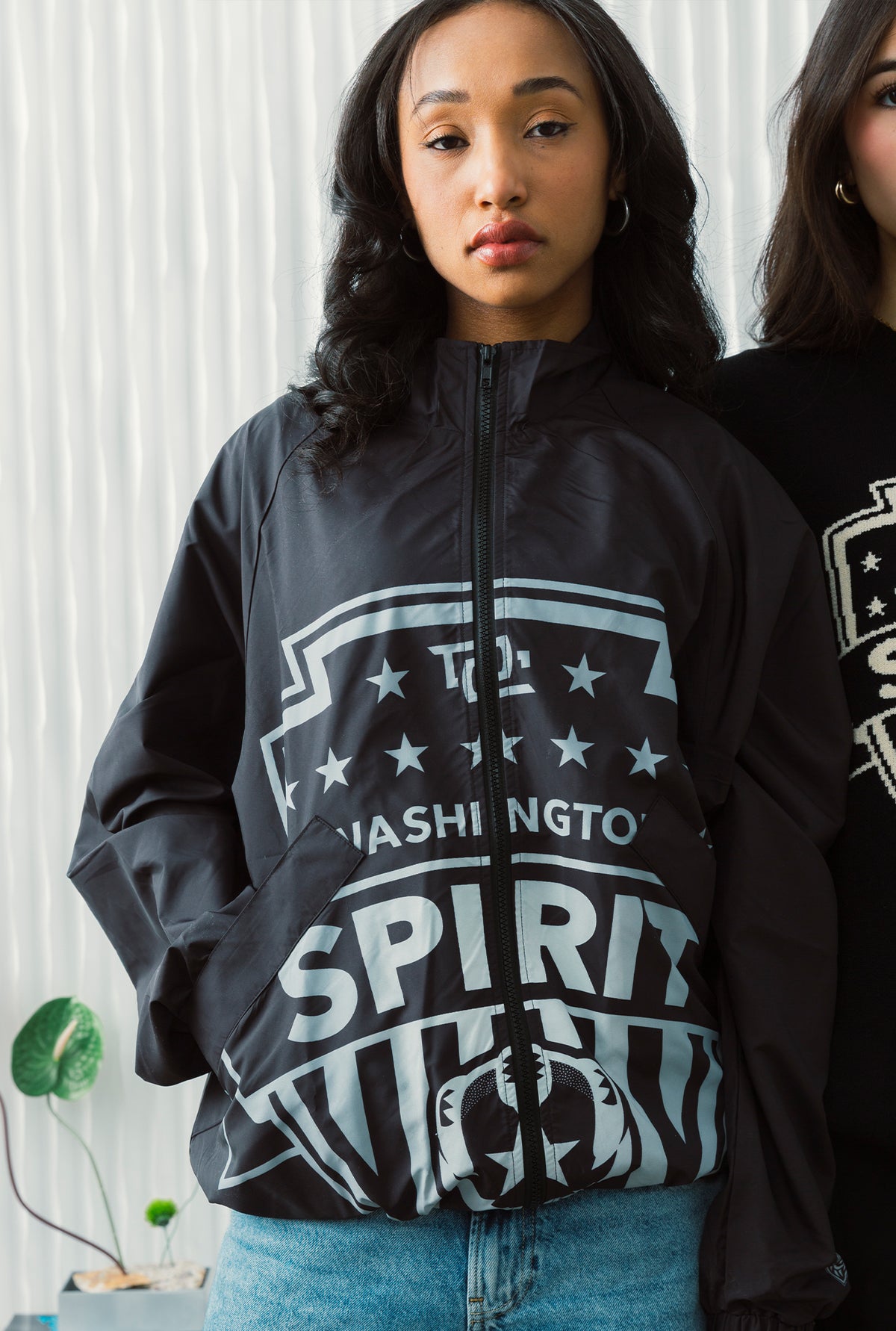 Washington Spirit Emblem Windbreaker Jacket - Black / White