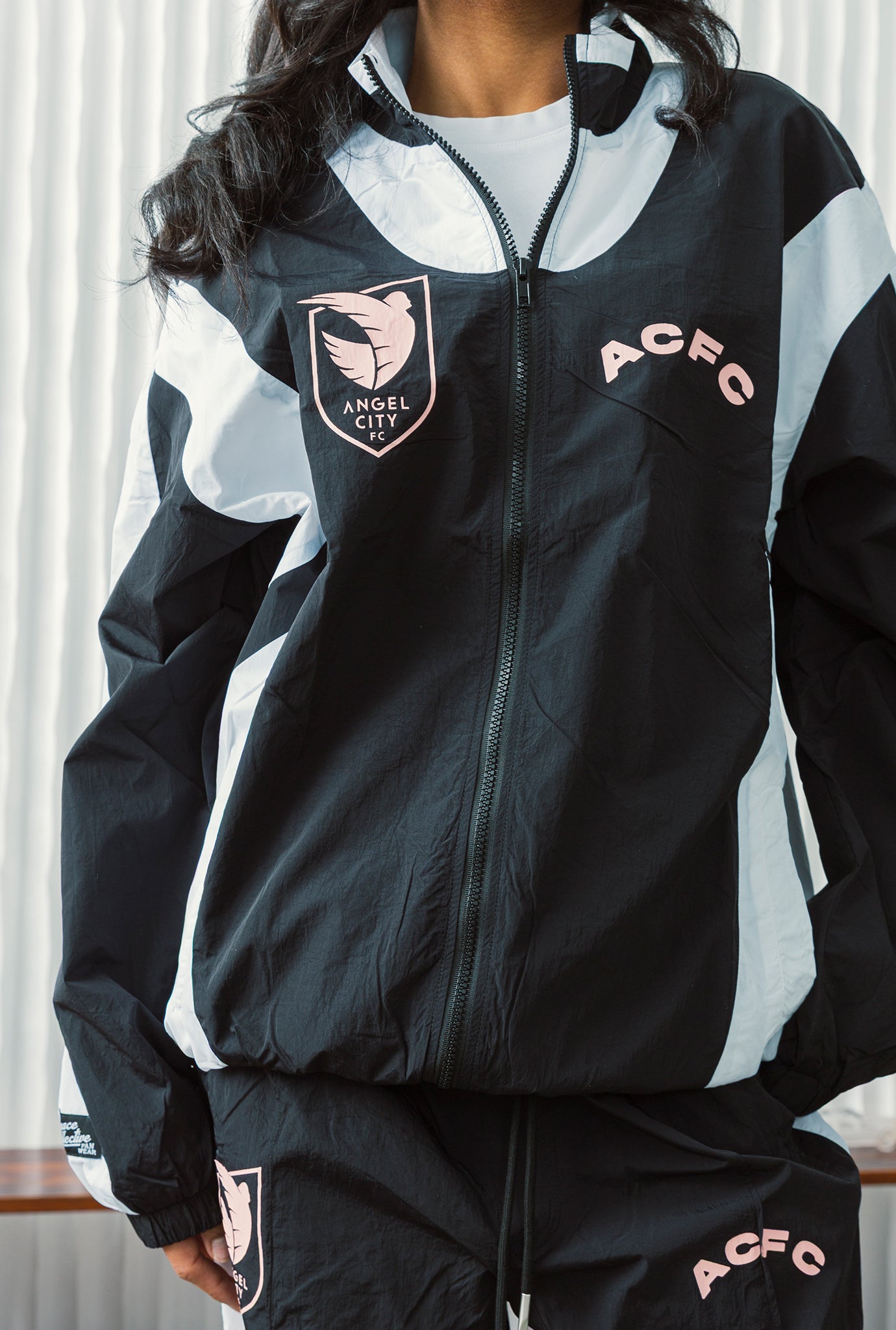Veste de survêtement Angel City FC Colour Block - Noir/Blanc