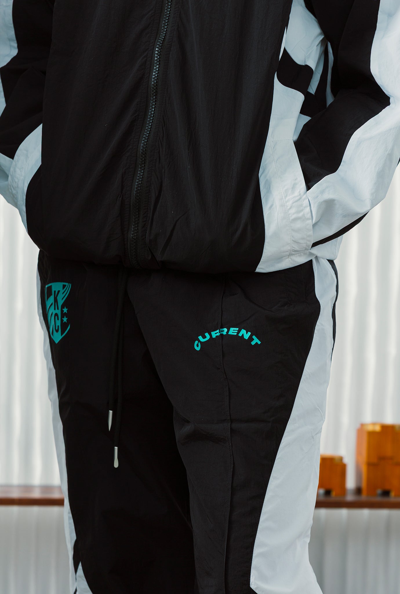 Pantalon de survêtement Kansas City Current Colour Block - Noir/Blanc