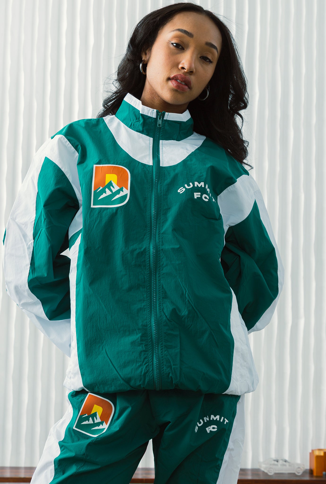 Denver Summit FC Colour Block Track Jacket - Evergreen / White