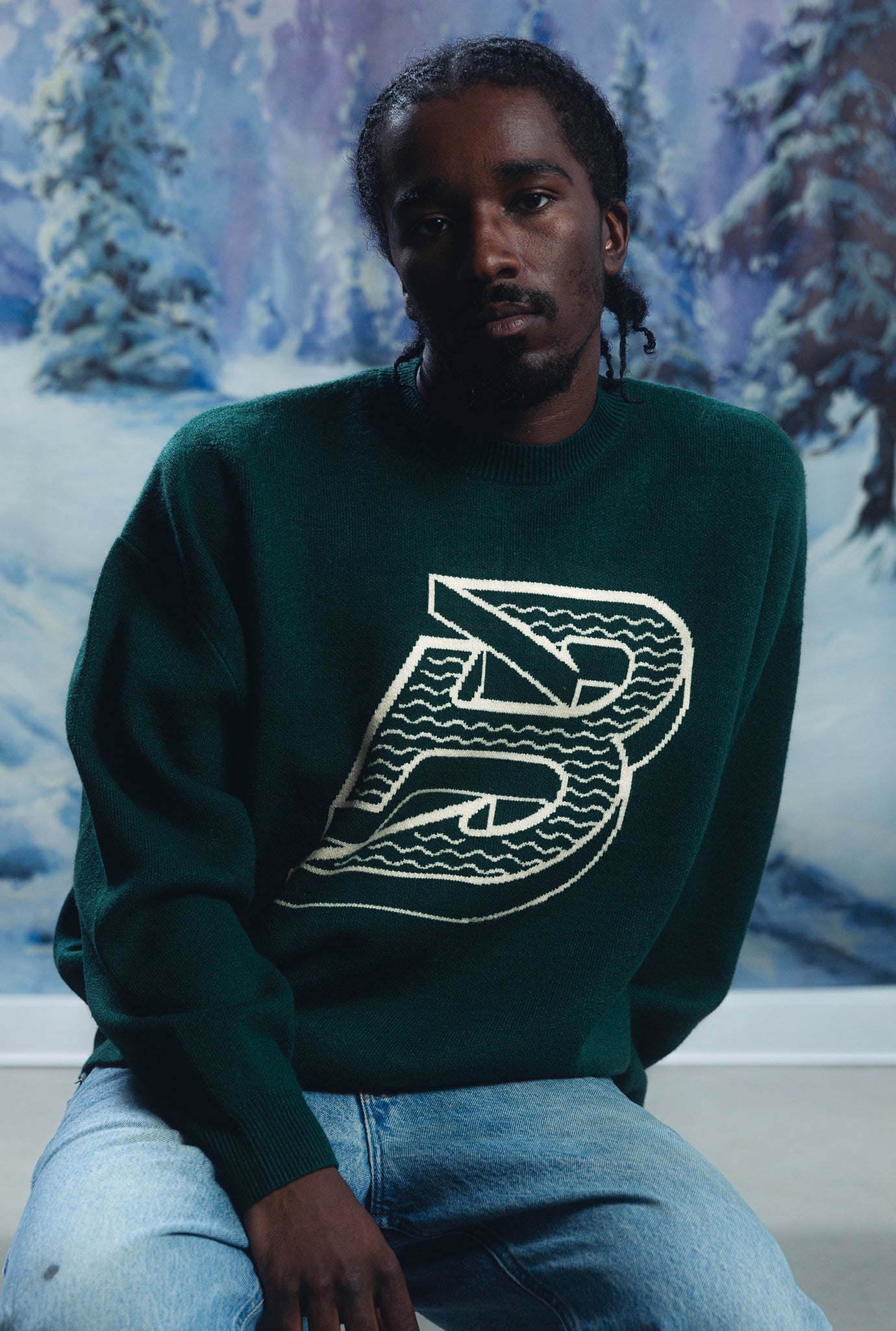 Pull en maille avec logo Boston Fleet - Vert