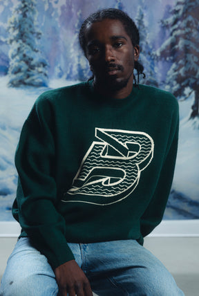 Pull en maille avec logo Boston Fleet - Vert
