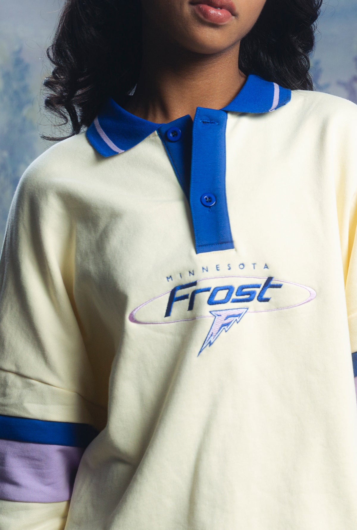 Minnesota Frost Oversized Rugby - Ivory / Purple