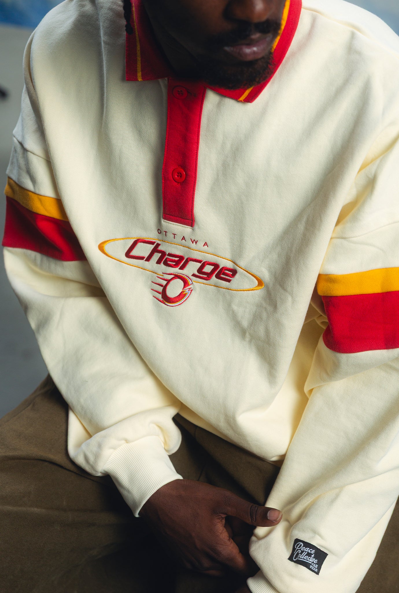 Ottawa Charge Oversized Rugby - Ivory / Red