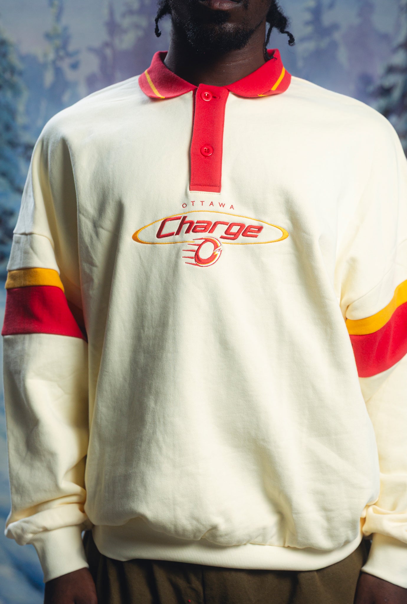 Ottawa Charge Oversized Rugby - Ivory / Red