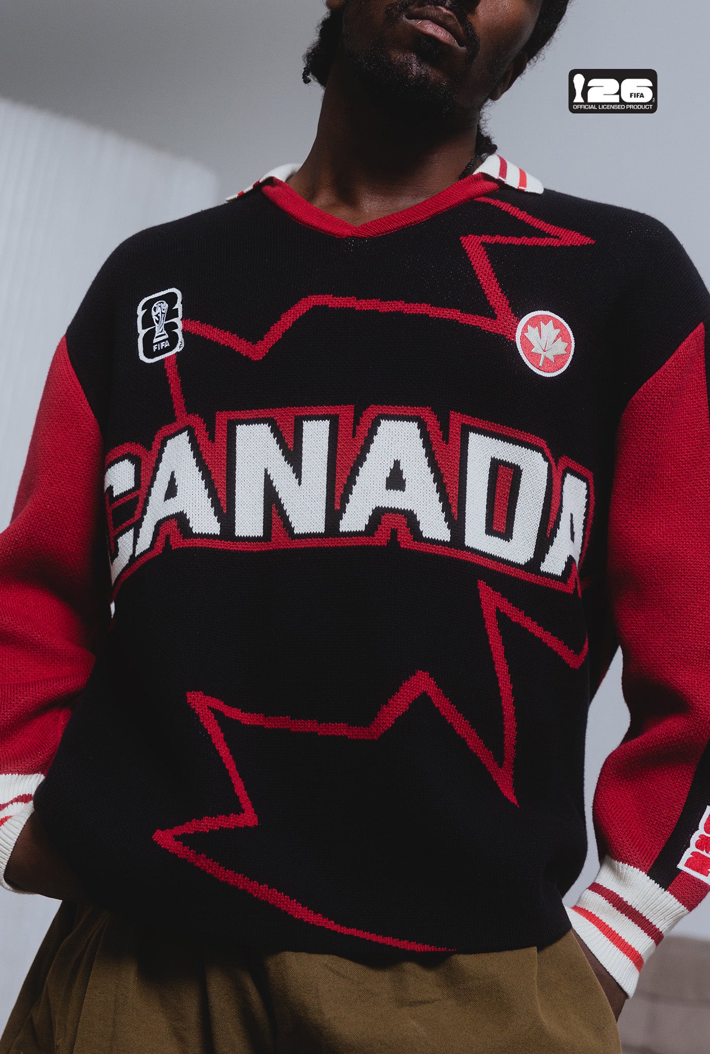 FIFA World Cup 2026™ Canada Knit Long Sleeve Jersey - Black