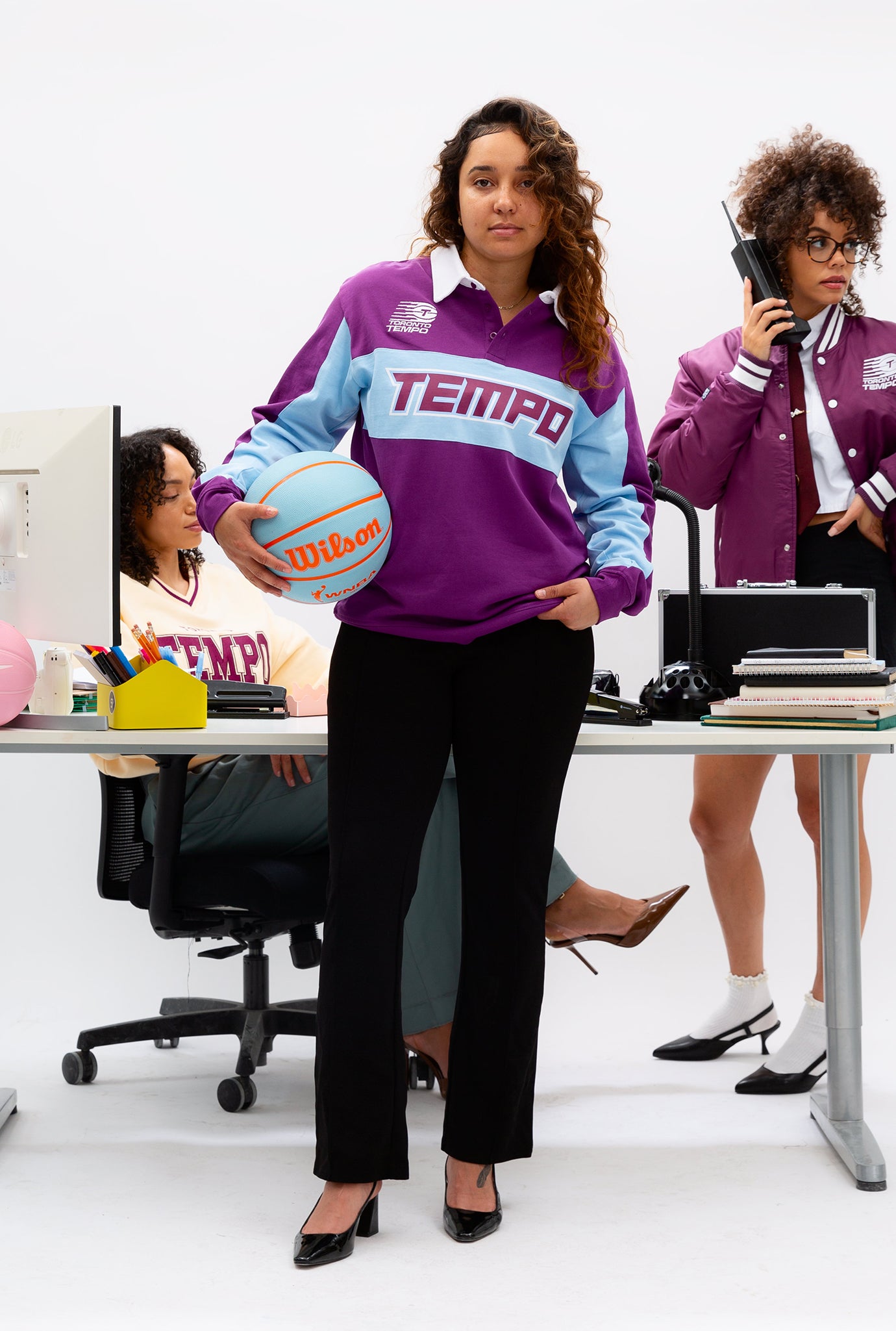 Toronto Tempo Oversized Rugby - Bordeaux / Hydrogen Blue