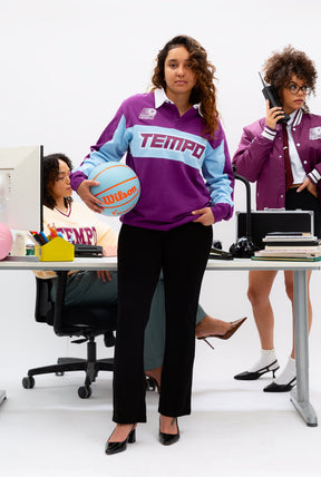 Toronto Tempo Oversized Rugby - Bordeaux / Hydrogen Blue