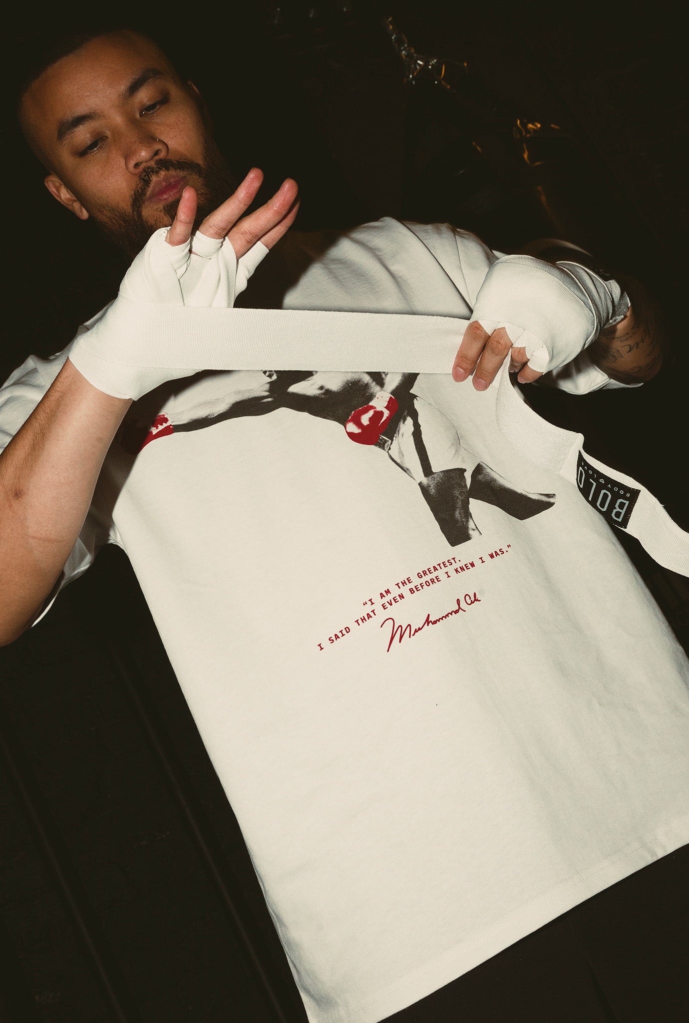 P/C x Muhammad Ali Heavyweight Garment Dyed T-Shirt - White