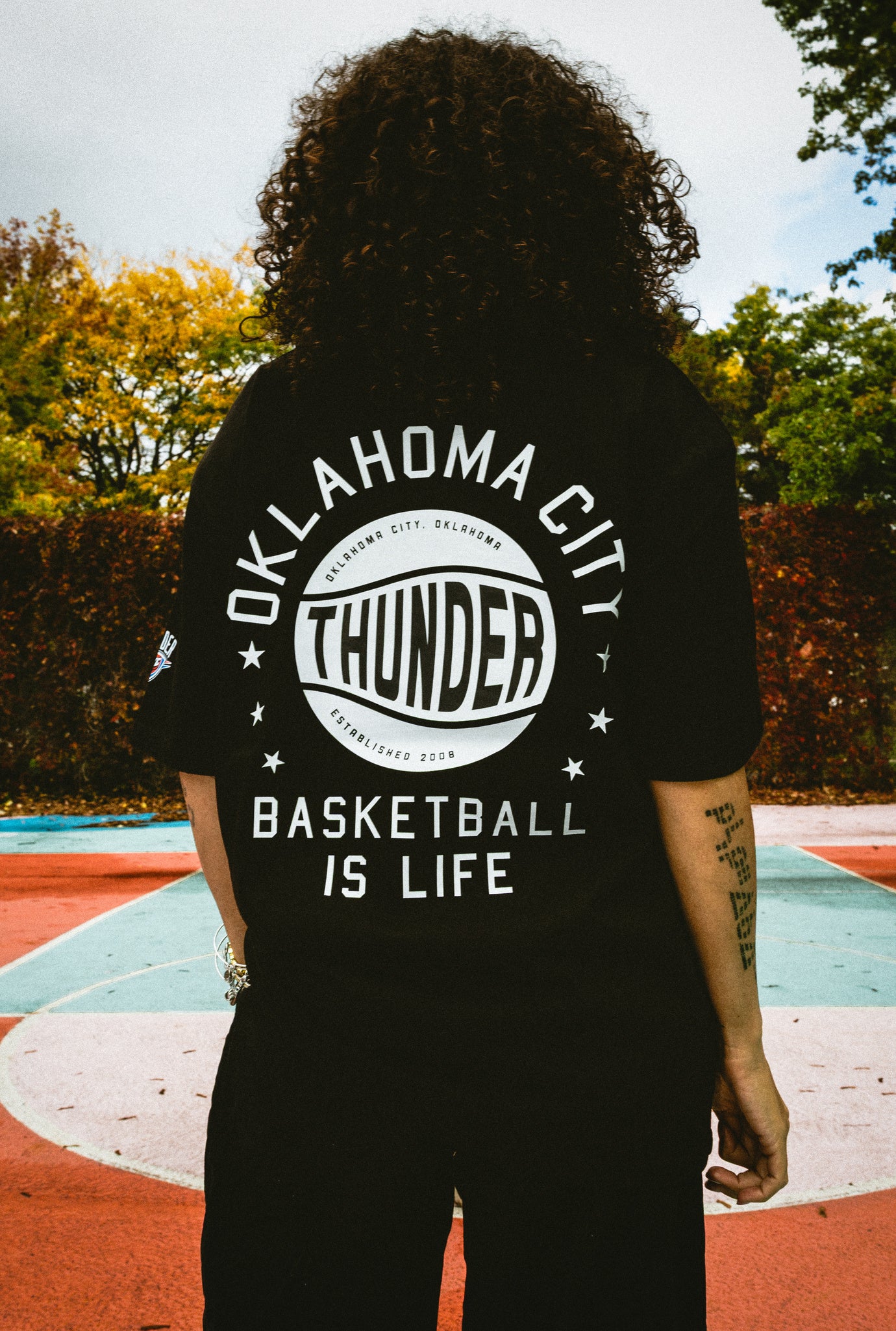 Oklahoma City Thunder Stadium Varsity Heavyweight T-Shirt - Black
