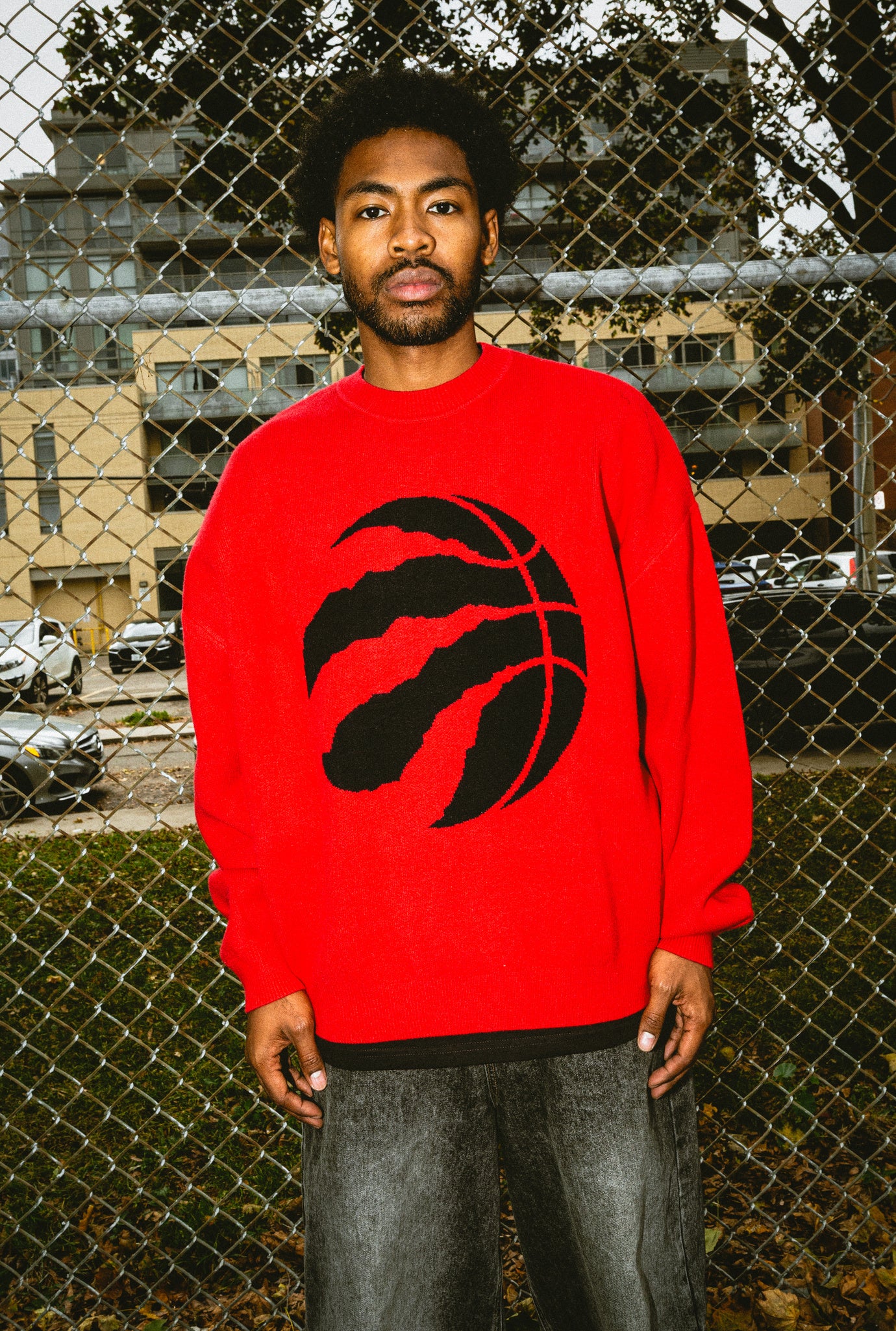 Toronto Raptors Oversized Knit Sweater - Red