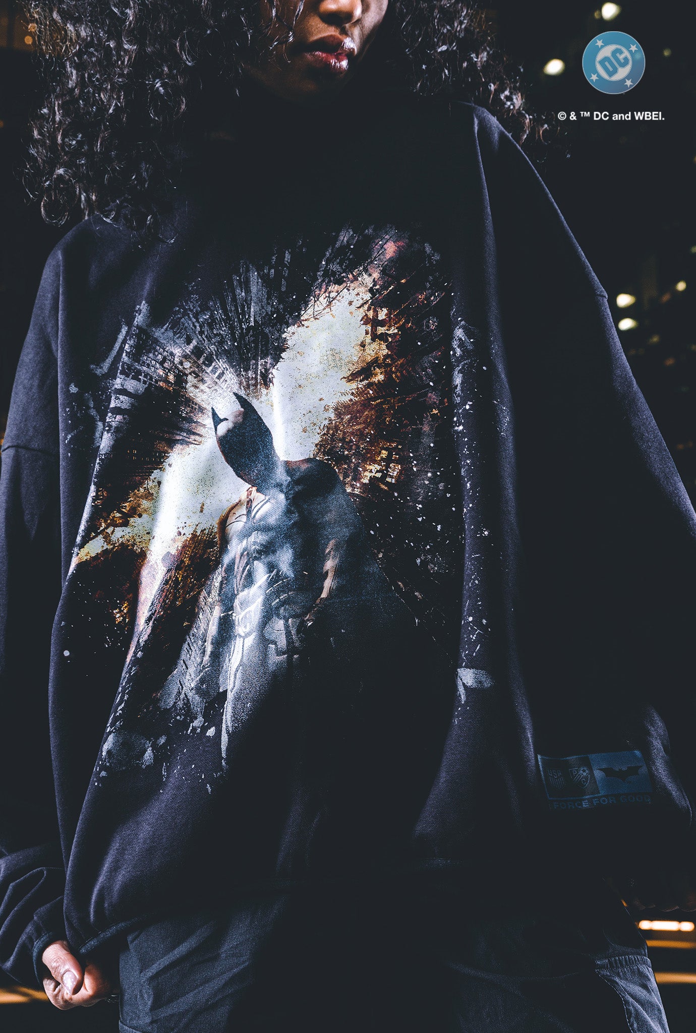 Sudadera relajada US Soccer x DC Comics The Dark Knight Rises - Negra