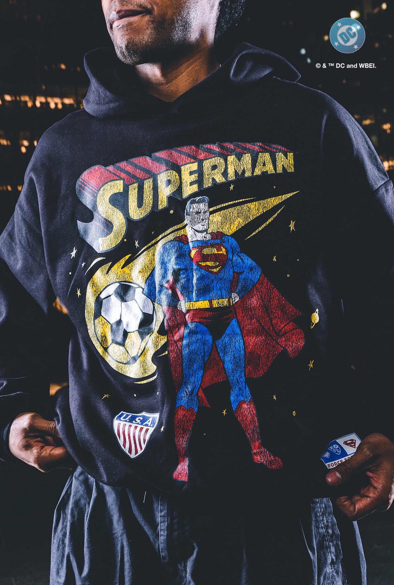 Sudadera relajada US Soccer x DC Comics Superman Comet - Negra