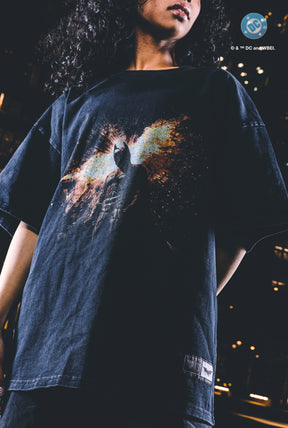 T-shirt épais teint en pièce US Soccer x DC Comics The Dark Knight Rises - Noir