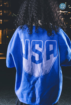 Maillot Superman bleu, co-produit par l'US Soccer et DC Comics.