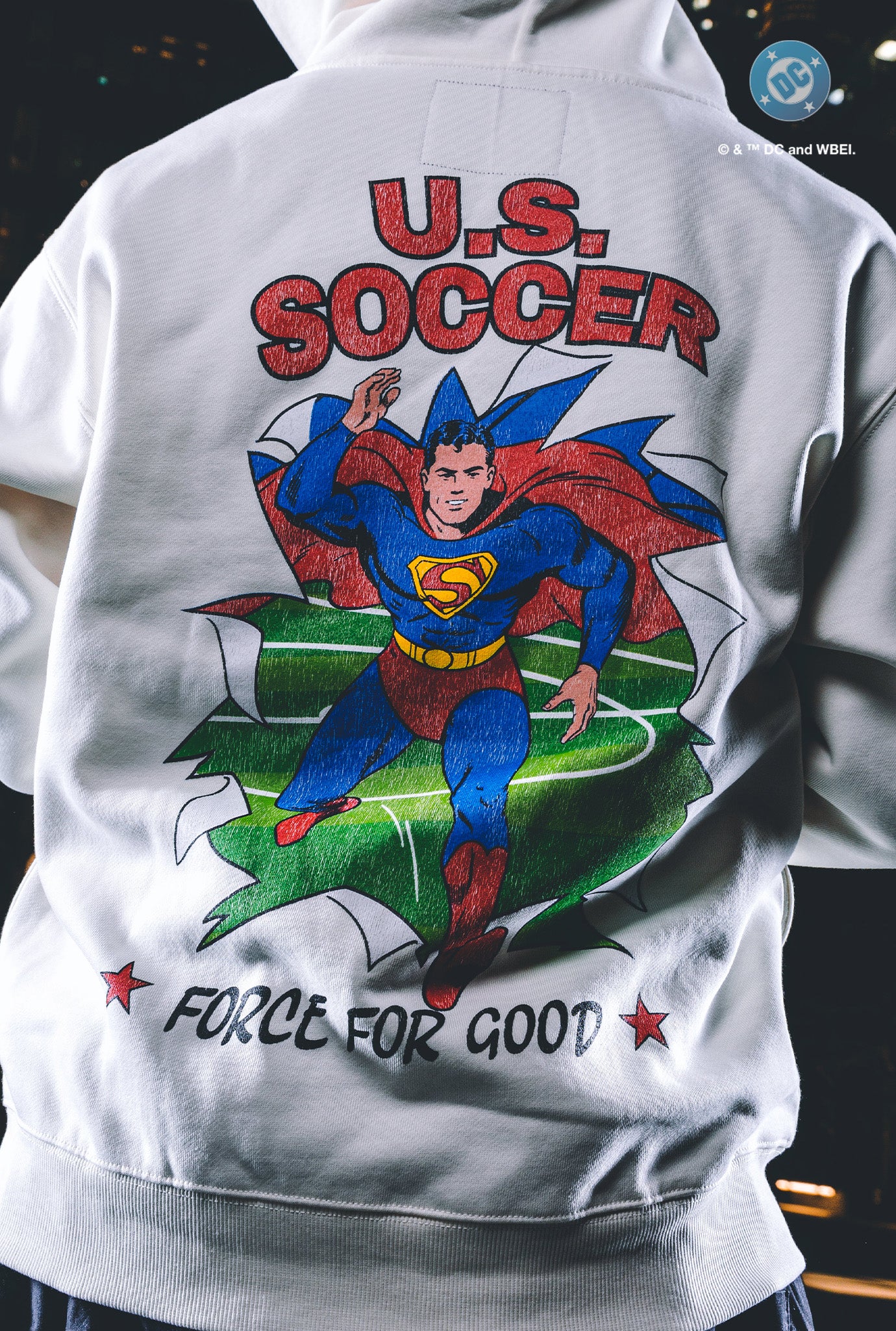 Sudadera Heavyweight US Soccer x DC Comics Superman Fuerza Para el Bien - Marfil