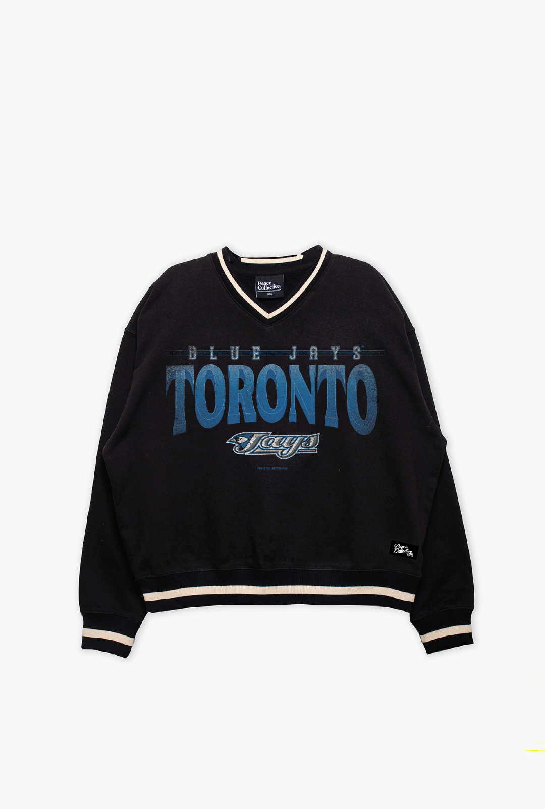 Sweat-shirt à col en V épais des Blue Jays de Toronto - Noir