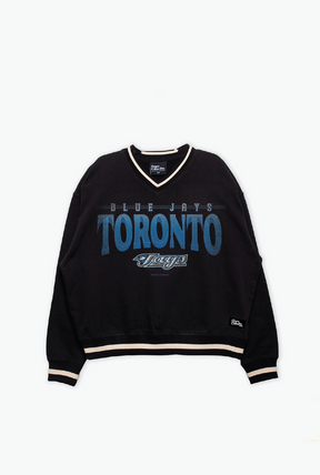 Sweat-shirt à col en V épais des Blue Jays de Toronto - Noir